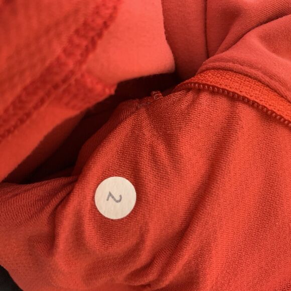 Lululemon Toasty Tech Quilted Elbow Love Red Coral 1/2 Zip Jacket Coat Sz 2 - Picture 10 of 14